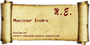 Maczner Endre névjegykártya