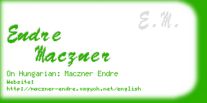 endre maczner business card